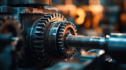 Machinery operation industrial factory mechanical components workshop setting close-up view engineering concepts for productivity