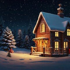 Fototapeta premium Christmas night in the city