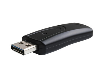 Black USB Adapter Isolated on PNG Transparent Background