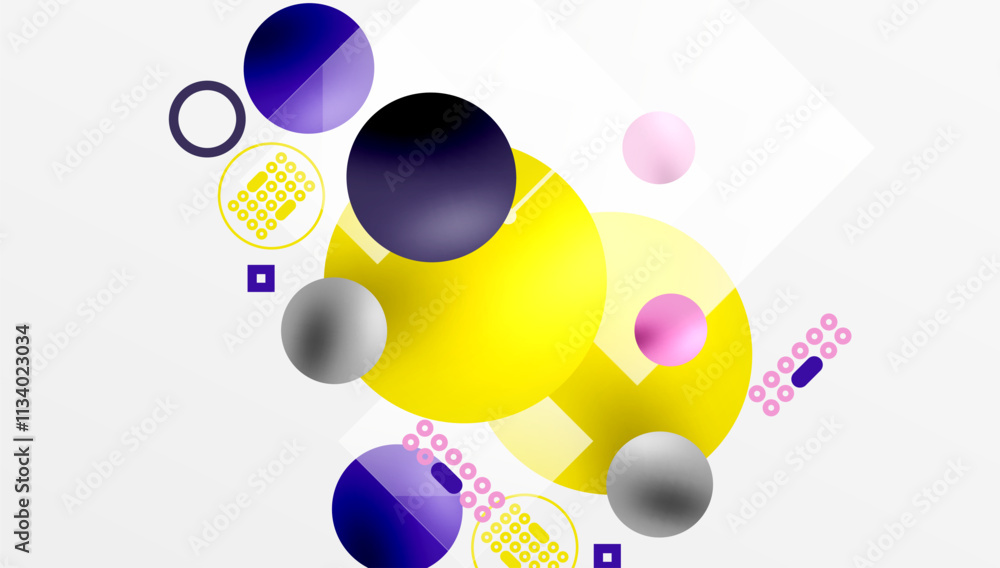 Aufkleber circles and elements geometric abstract background