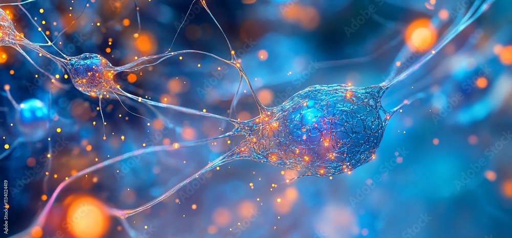 Aufkleber a vibrant depiction of neurons and synapses in a neural network.