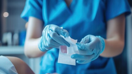 medical professional preparing medical supplies
