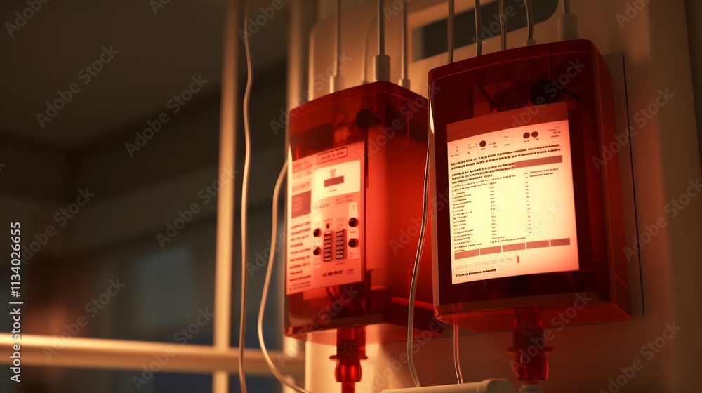 Poster detailed and precise depiction of a localized dialysis process showcased with soft lighting clarity 