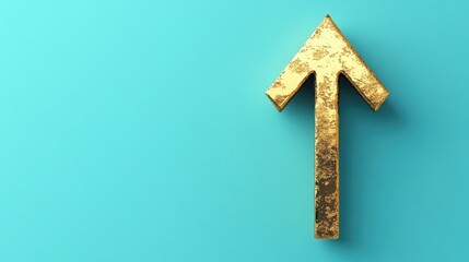 Arrow pointing upwards on a light blue background, it represents growth or progress.