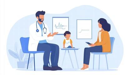 doctor discussing child's health with parent