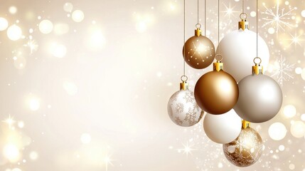 Decorative christmas ornaments hanging in a soft focus background holiday season digital art cozy atmosphere close-up view festive vibe