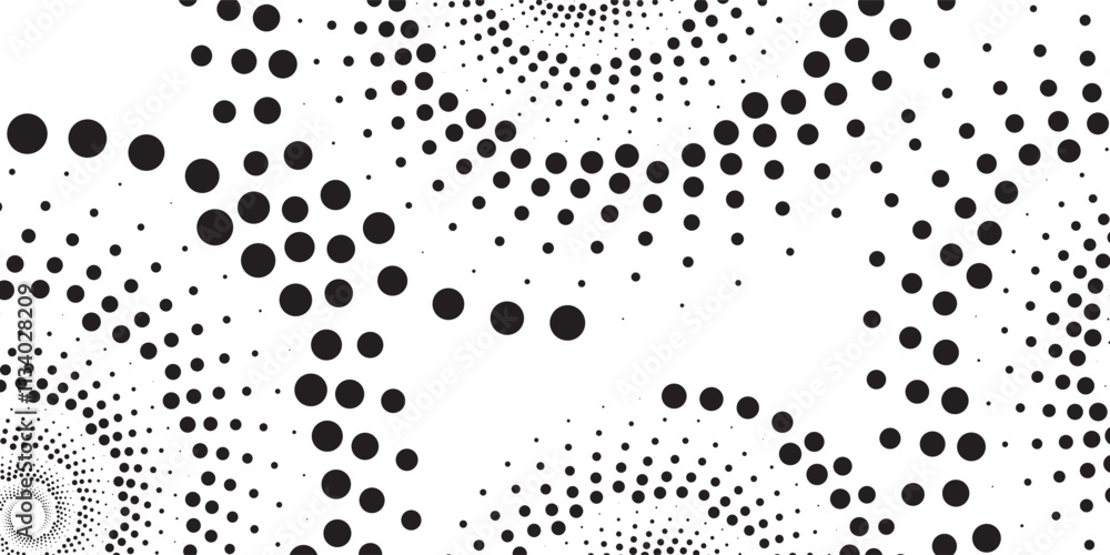 Poster basic halftone dots effect in black and white color. halftone effect. dot halftone. black white half