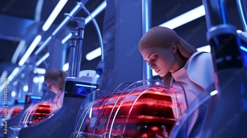Poster a nurse carefully observing and monitoring a localized dialysis session maintaining a clean and prof