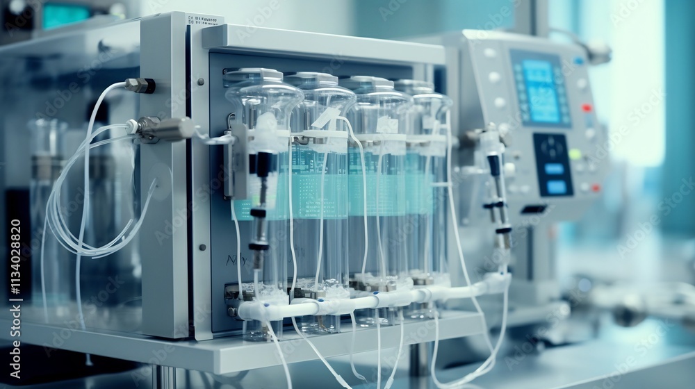 Poster mesmerizing close up view of the complex process involved in localized dialysis treatment showcasing