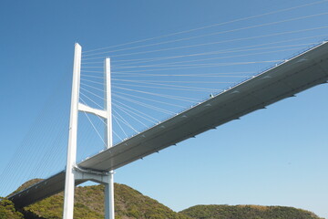 suspension bridge over the sea