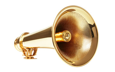 The Megaphone of Gold isolated on transparent Background