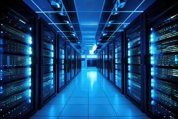 High-Tech Data Center Server Room