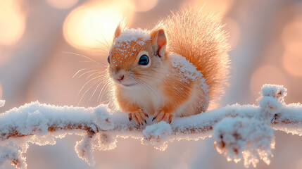 squirrel on a snow