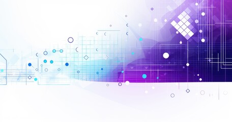 beautiful background with geometric shapes and dots in white, purple, or blue color. Abstract vector illustration of digital technology design concept
