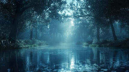 Enchanted Forest River: A Mystical Landscape