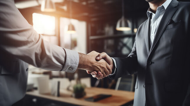 Confident Business Handshake at the Office
