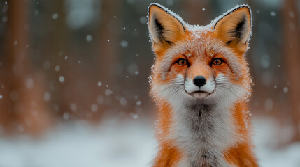 Obraz premium red fox in the snow