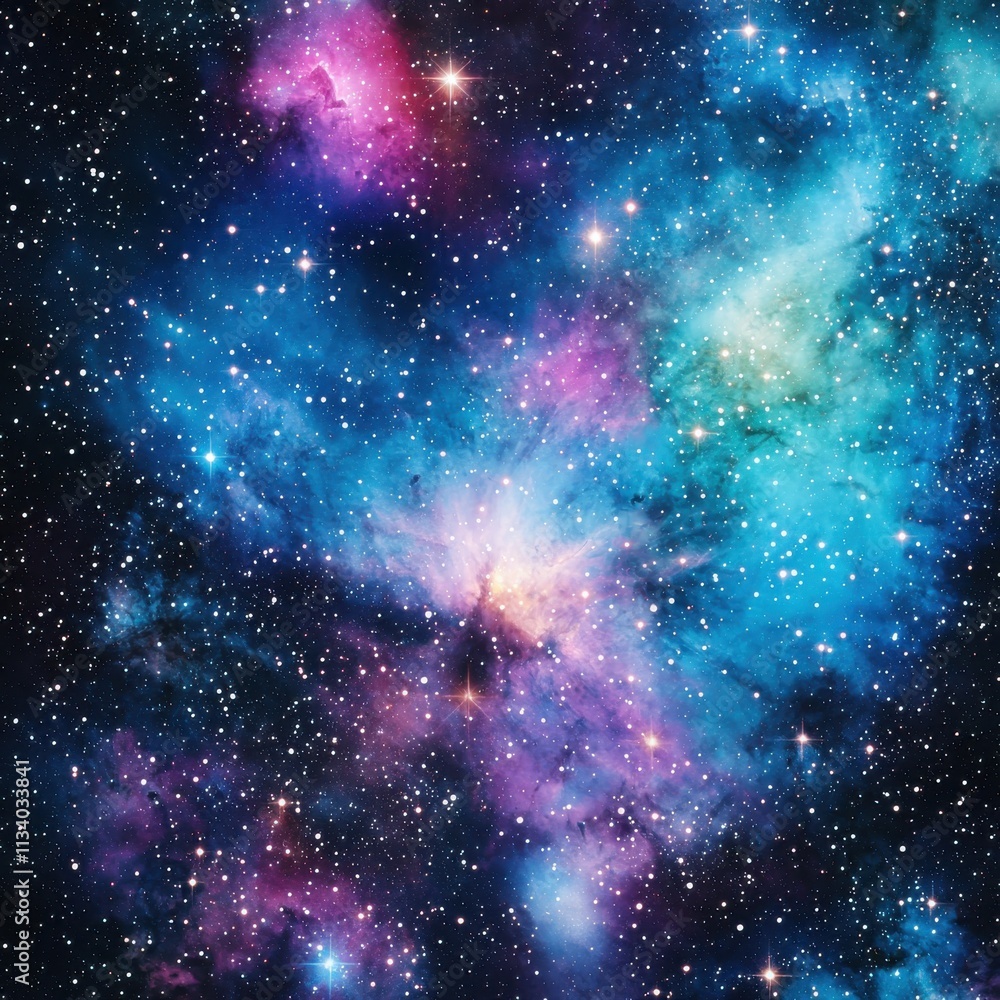 Wall mural exploring cosmic nebulae outer space digital artwork celestial environment wide-angle view galactic 