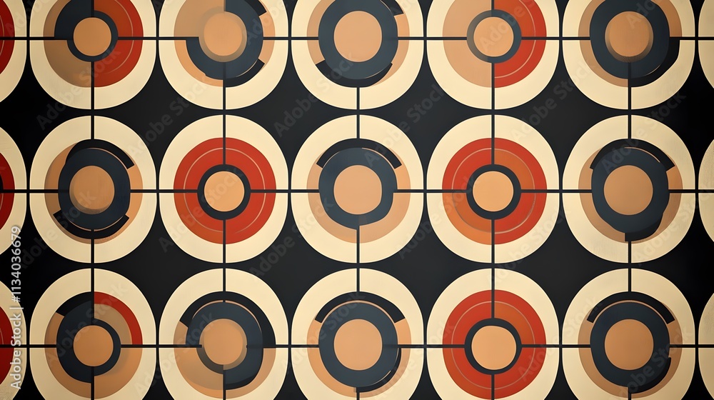 Poster abstract geometric circular pattern design