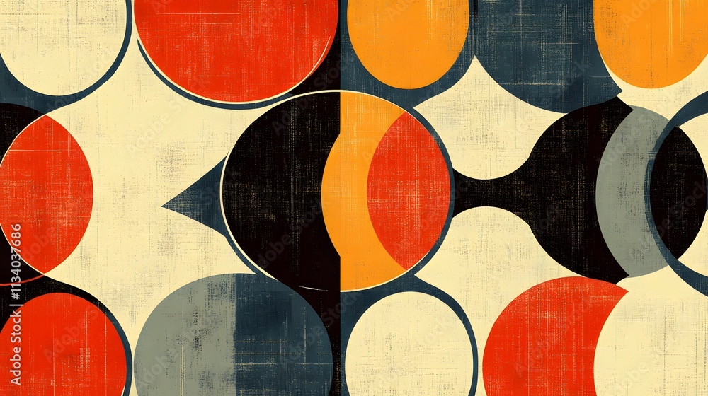 Poster abstract geometric composition with overlapping circles