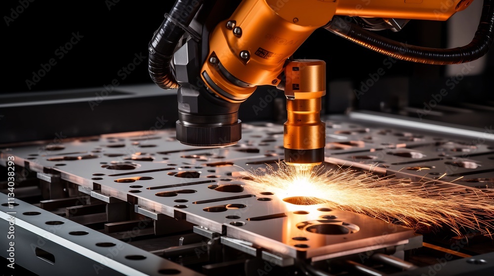 Aufkleber robotic welder with high precision movements assembling intricate lightweight aluminum structures sh