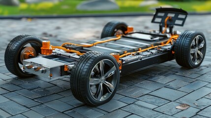 Electric Vehicle Chassis on Display