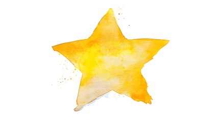 Fototapeta premium Abstract Watercolor Painting Of A Yellow Star