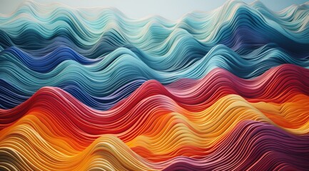 Obraz premium beautiful color points, 3D texture relief, undulating mountain range with thin lines, high resolution, high detail, high quality, high definition, hyperrealistic