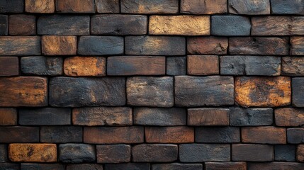 Obraz premium Dark Brown Brick Wall Texture Background