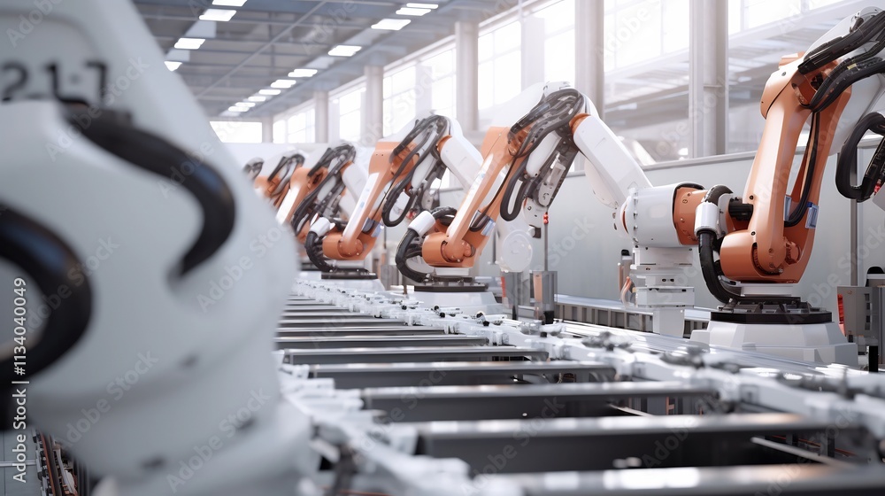 Aufkleber industrial robots precisely applying zinc coatings to metal surfaces in a modern high tech factory s
