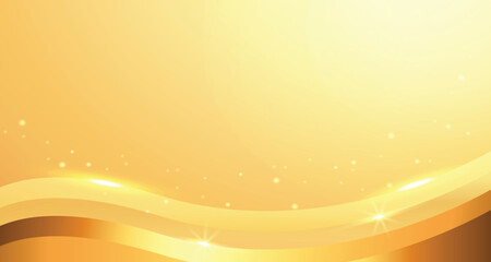 Abstract shiny color gold wave design element .golden curved yellow lines .with sparkling effect on white background .Used for template or background, banner.