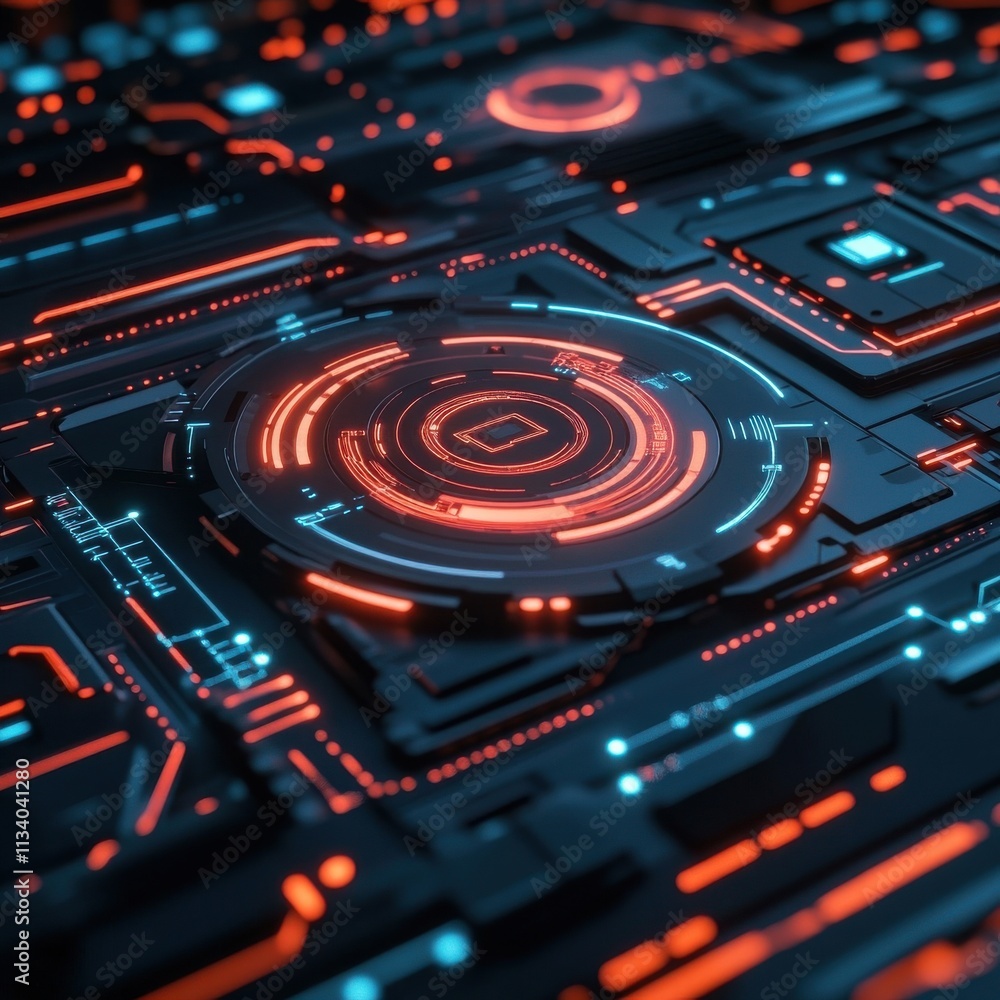 Aufkleber abstract futuristic technology background featuring glowing lines and shapes, perfect for digital in