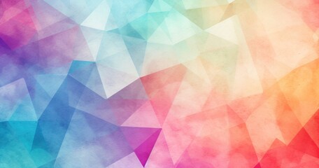 Obraz premium beautiful color watercolor background with geometric shapes, triangle pattern for presentation design