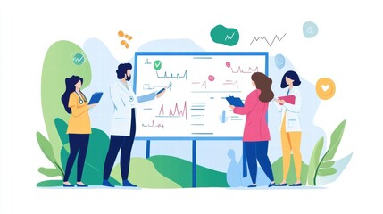 medical team collaboration on healthcare data analysis