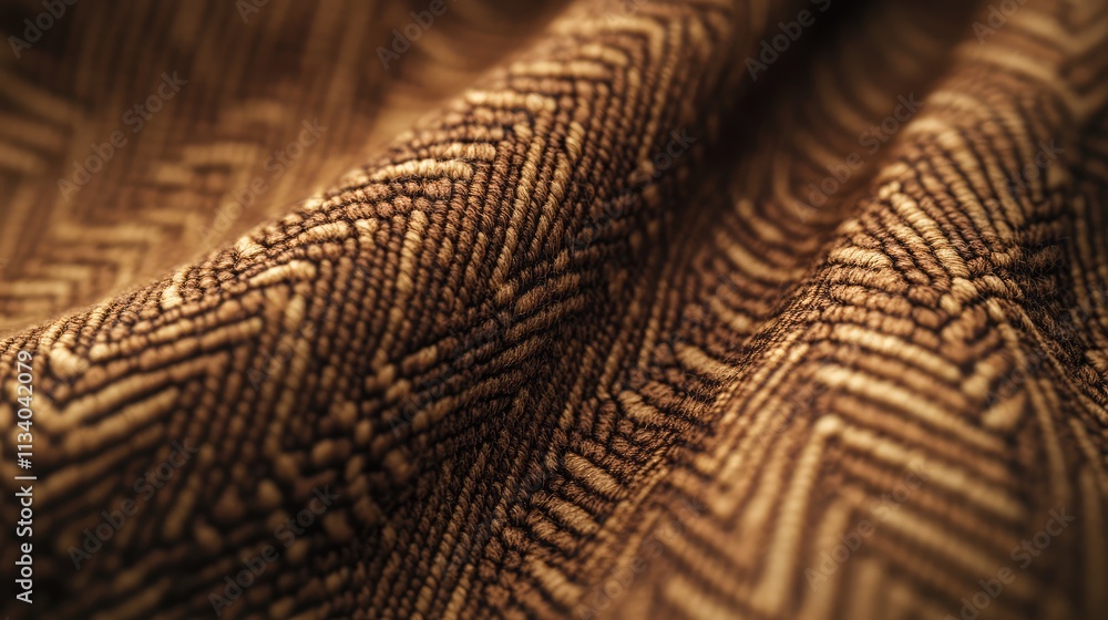 Aufkleber a woven fabric textile with a herringbone pattern, showcasing the detailed arrangement of diagonal t