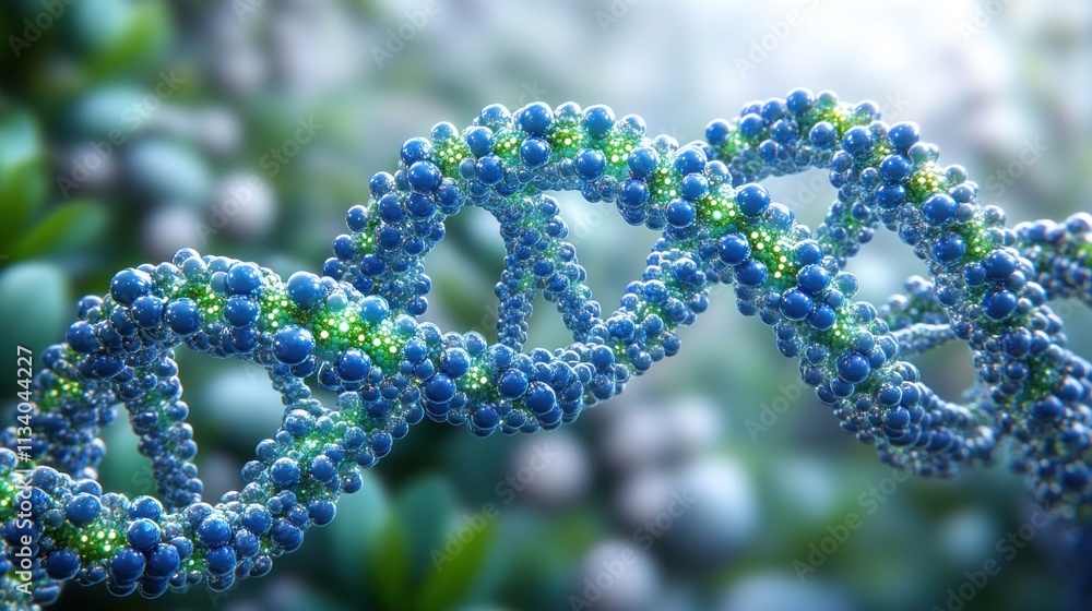 Aufkleber a close-up view of a dna double helix structure in a scientific context.
