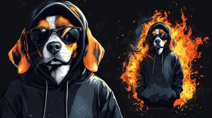 Cool Beagle in a Hoodie