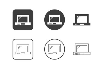 laptop icon design 6 variations. Set electronic hardware icons. Isolated on white background.
