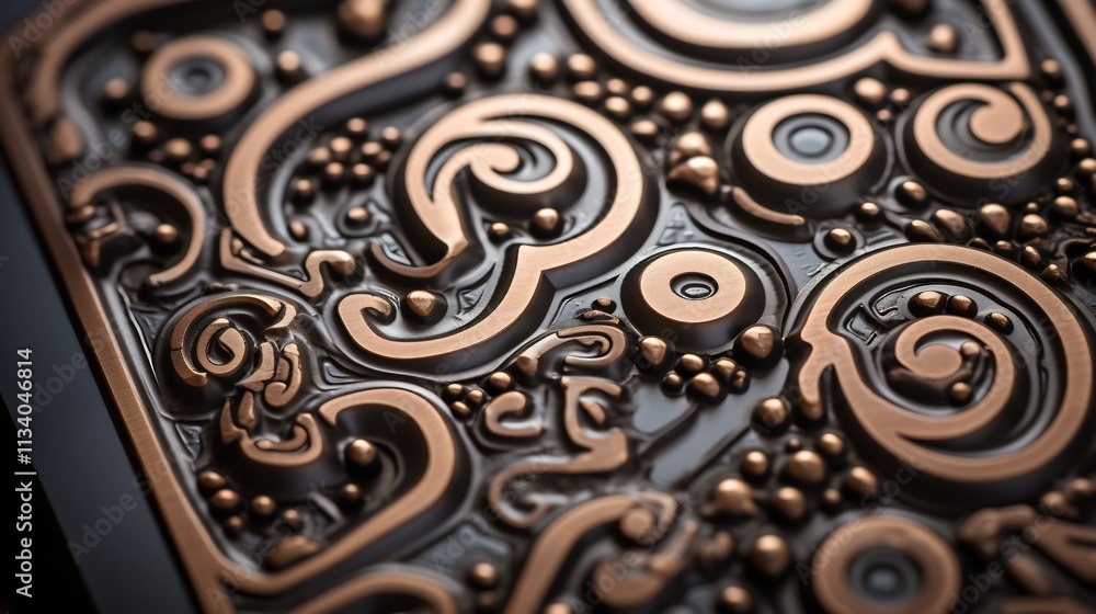 Poster mesmerizing metallic textures of a cooling steel ingot close up view showcasing the intricate patter
