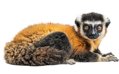 Fototapeta premium Exploring the Lemur Animal isolated on transparent Background