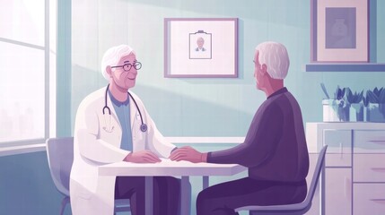 Obraz premium doctor and senior patient consultation