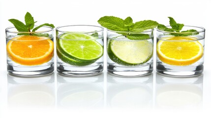 Fototapeta premium Refreshing citrus infused water recipe kitchen beverage photography bright natural fresh ingredients for healthy living
