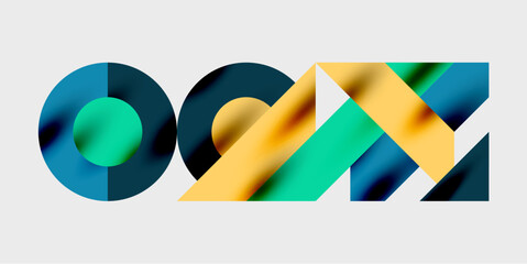 Detailed composition of circles, semicircles, and triangles with glossy effects and smooth gradients. A sleek and modern vector design for creative and tech-inspired projects