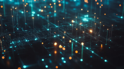 Fototapeta premium Smart digital Innovation city with connection network reciprocity over the cityscape. of future smart wireless digital city and social media networking systems that connects people with in city
