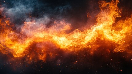 Fiery Inferno: A Dramatic Abstract of Burning Embers and Smoke