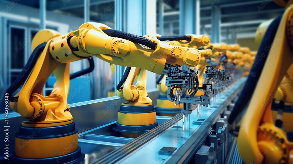 Aufkleber robotic arms systematically applying zinc coating to steel beams in a highly automated and efficient
