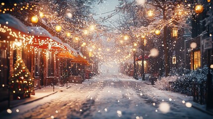 Winter Alley Snowstorm.