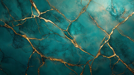 close-up of turquoise marble with gold veins, the intricate patterns and textures that make it an iconic material for luxury design.