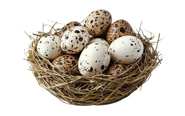 Obraz premium A Cluster of Eggs in the Nest isolated on transparent Background