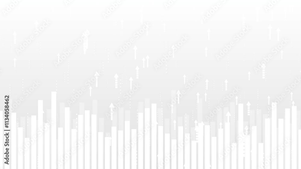 Poster digital minimal white geometric 3d hi-tech style tech hud element grid business bar chart technology